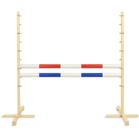 Obstáculo de salto para caballito de juguete de 120 cm, dos vigas: roja y azul. (1/5)