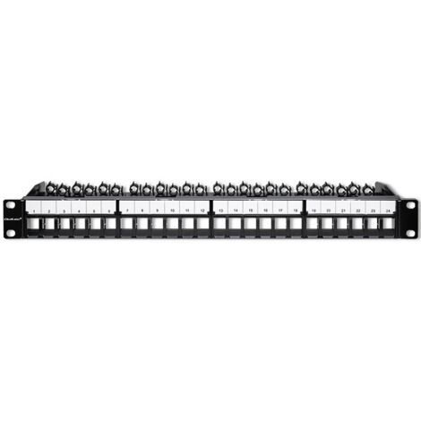 Panel de conexión de acero sólido Qoltec para gabinetes de rack de 19'' 24 puertos 1U UTP Negro (1/5)
