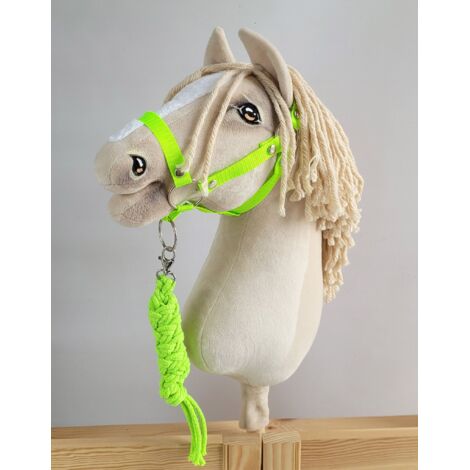 Set de caballito de juguete: cabestro A3 + correa de cuerda - Verde neón (1/4)