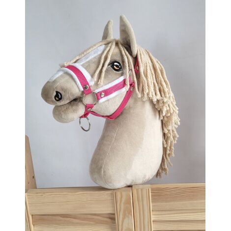 Cabestro ajustable Hobby Horse A3 rosa oscuro con pelo blanco (1/3)