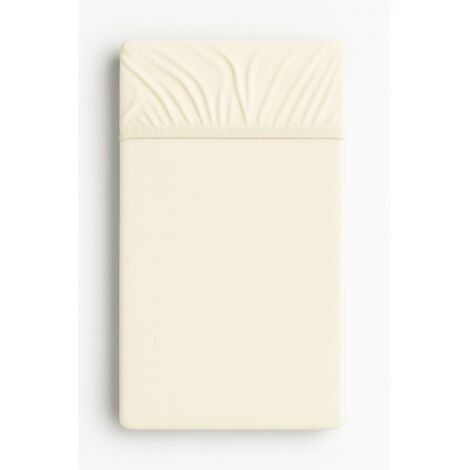 Sábana bajera ajustable de algodón jersey para cuna de 120x60 cm - crema
