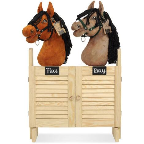Gran establo doble para caballos de juguete con puertas