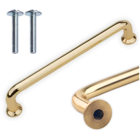 Tirador para mueble de cocina, dorado, largo, brillo, estilo retro loft, 128 mm