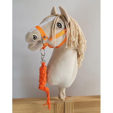 Set de caballito de juguete: Cabestro A3 + correa de cuerda - Naranja neón (1/4)