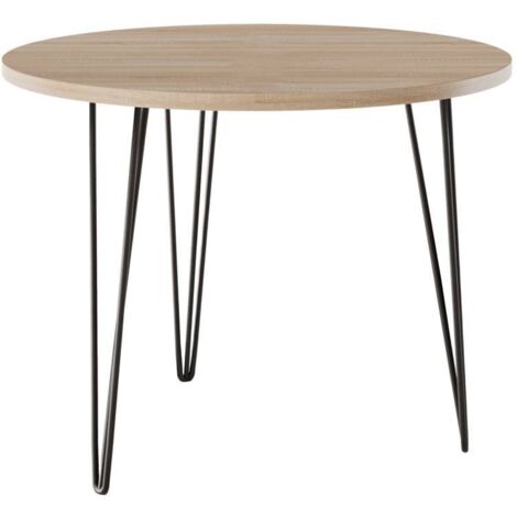 Mesa redonda MIKA Ø90 cm para cocina, salón, comedor Roble Sonoma