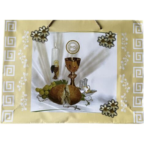 Elegante bolsa de regalo para comunión, perfecta para primera comunión, decorativa, de alta calidad, embalaje original, 26 x 35 x 11,5 cm, sin marca.