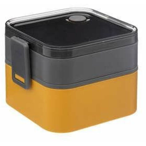 Lonchera 1,5l amarilla/negra/gris para colegio, trabajo (1/5)