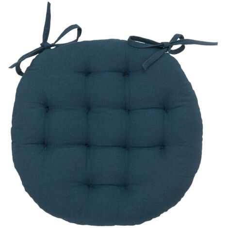 Cojín de silla Anjali redondo 38 cm azul claro ALGODÓN