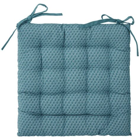 Funda de silla Otto - algodón - azul pato - 38x38 cm - Atmosphera créateur d'intérieur
