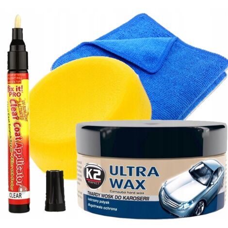 K2 ULTRA WAX CERA DURA DE CARNAUBA + LÁPIZ PARA ELIMINAR ARAÑAZOS DE COCHE (1/5)
