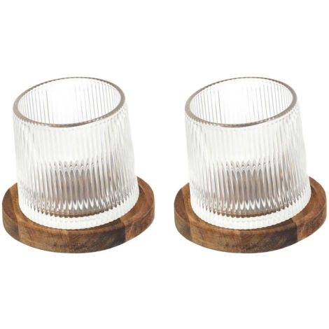 Juego de 2 vasos de whisky con posavasos (1/5)