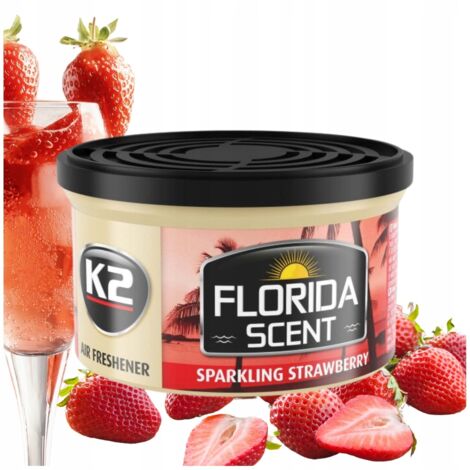 Ambientador para coche K2 Florida con sabor a fresa espumosa