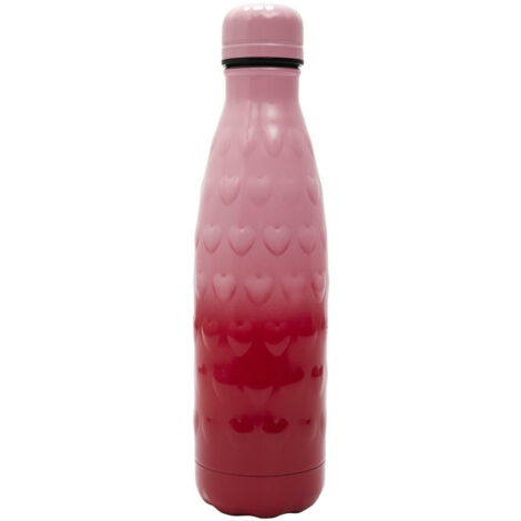 Botella térmica rosa y roja de 500 ml con forma de corazón (1/5)