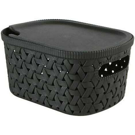 Cesta de almacenamiento Tressy de polipropileno negro de 2,3 L
