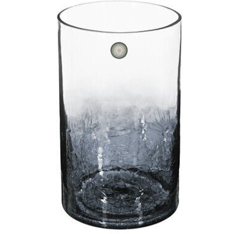 Jarrón de cristal craquelado 20 cm AHUMADO estilo moderno