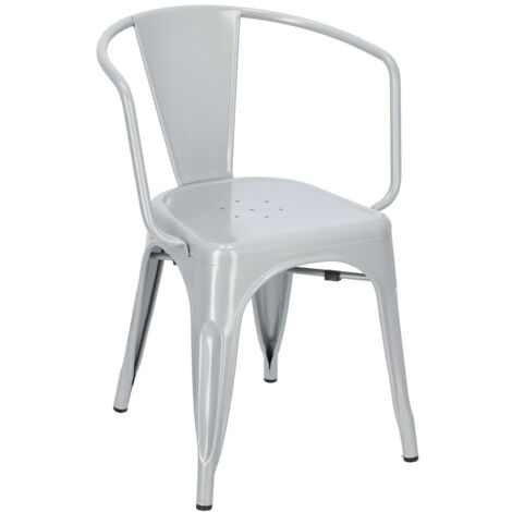 SILLA DE METAL Paris Arms inspirada en Tolix GRAY