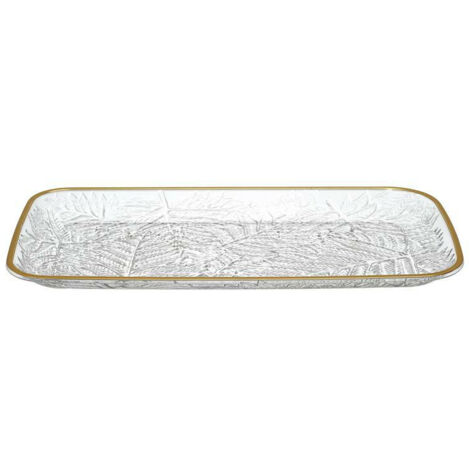 BANDEJA Mirage, 34 cm de largo, BORDE DORADO, plástico, glamour (1/5)