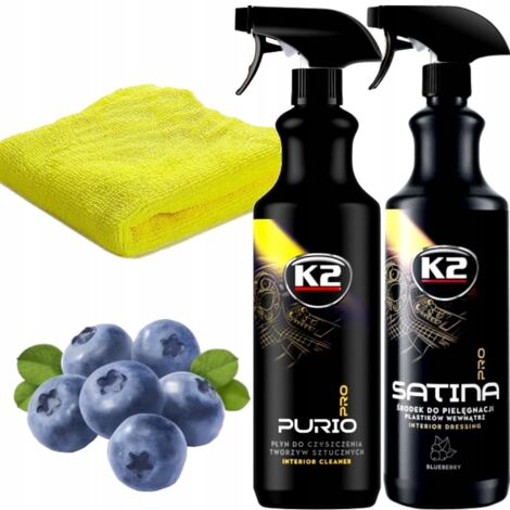 K2 SATINA PURIO 2x1L PRO FLUIDO LIMPIADOR PARA LA LIMPIEZA DEL HABITÁCULO Y EL INTERIOR DEL COCHE (1/5)