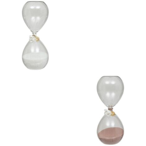 Reloj de arena de cristal Flo de 20 cm con arena blanca. (1/5)