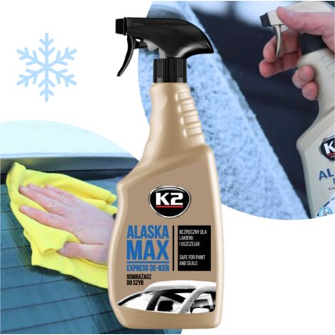 Descongelador de ventanas de coche K2 ALASKA MAX, atomizador de 700 ml, líquido de invierno