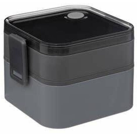 Lonchera 1,5l gris/negra para colegio, trabajo (1/5)