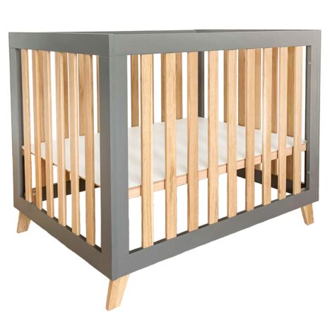 Parque infantil gris para bebé Cuna 100x70 cm + Colchón GRATIS