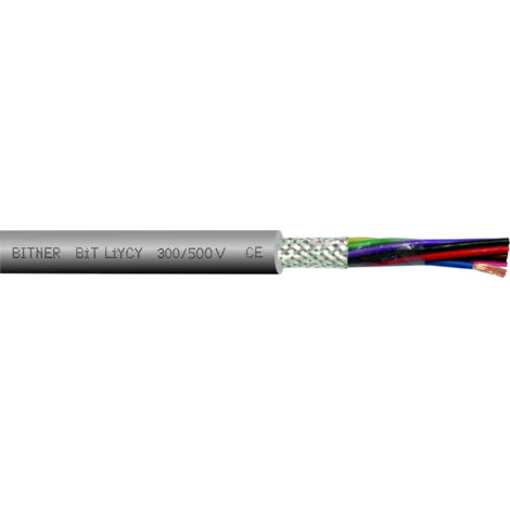 Cable de control LiYCY 3x075 300300V blindado gris Bitner S30616