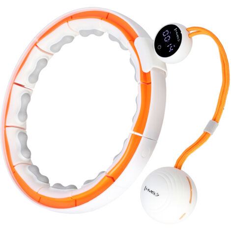 HHM21 HULA HOP BLANCO/NARANJA CON IMANES, PROTECCI脫N DE TPE Y PESO + CONTADOR HMS (1/5)