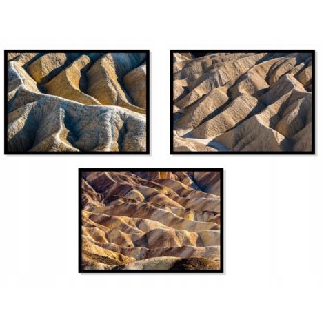 CUADRO ENMARCADO 53x73cm Tríptico Conjunto de 3 cuadros Badlands Dakota USA P1007 (1/4)