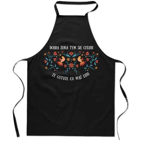 DELANTAL DE COCINA con ESTAMPADO Folklore UNA BUENA ESPOSA COCINA LO QUE LE GUSTA A SU MARIDO mujeres (1/4)