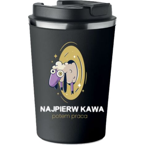 Taza térmica premium con estampado "PRIMERO CAFÉ, LUEGO TRABAJO" 350 ml KT055 (1/5)