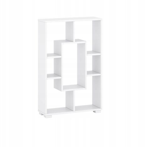 Estantería 90x60x20 cm para pared y suelo, color blanco mate