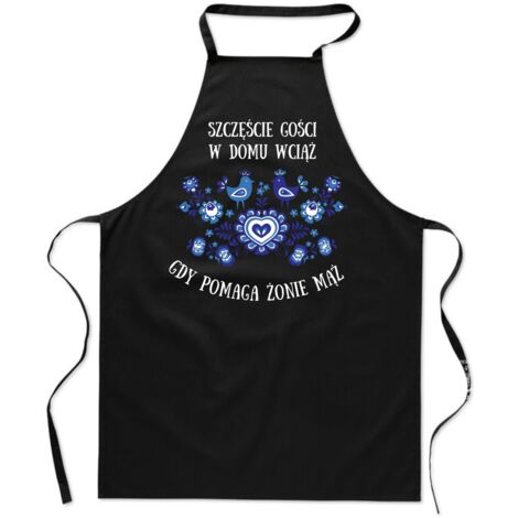 DELANTAL DE COCINA con ESTAMPADO Al ayudar a la esposa MARIDO Felicidad Hombres FOLKLORE (1/5)