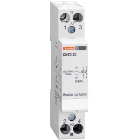 Contactor modular Lovato 20A AC1 2NO 24VAC/DC 1 módulo CN2020024