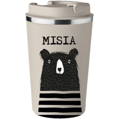 Taza térmica premium con estampado de osito de peluche para café o té, 350 ml, KT073 (1/5)