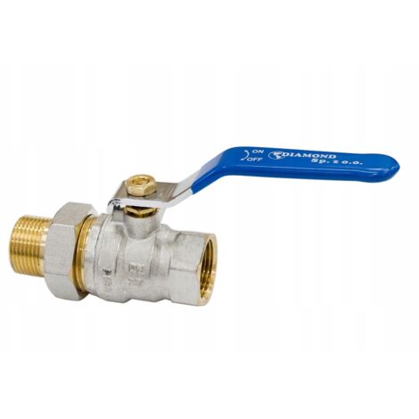 VÁLVULA DE BOLA 1 1/4'' CON CONECTOR DE TORNILLO MANGO ESPAÑOL (1/2)