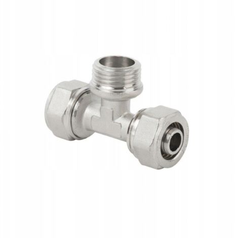 Conexión en T PEX atornillada 16 x 1/2 x 16 GZ con rosca externa