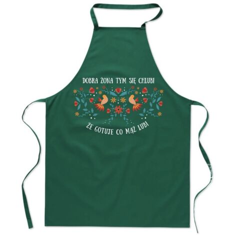 DELANTAL DE COCINA con ESTAMPADO Folklore UNA BUENA ESPOSA COCINA LO QUE LE GUSTA A SU MARIDO mujeres (1/4)