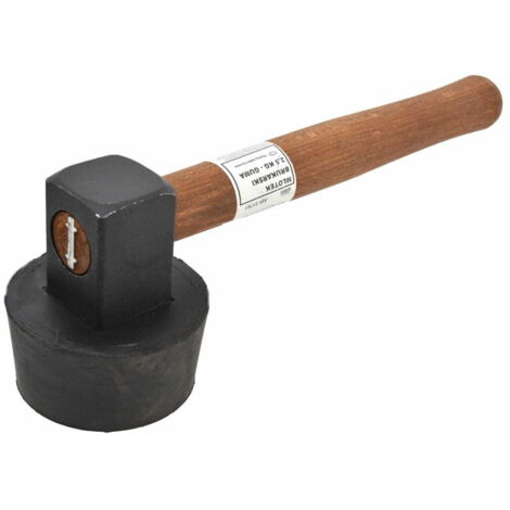 Awtools Martillo de Adoquinero 2,5kg con Goma Vulcanizada, herramienta profesional para pavimentación y construcción, resistente y duradera para trabajos exigentes. (1/4)