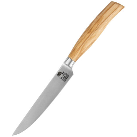 Shiori 撓 Hamburg Sutēki - cuchillo para carne fabricado en acero alemán 1.4116 (1/4)