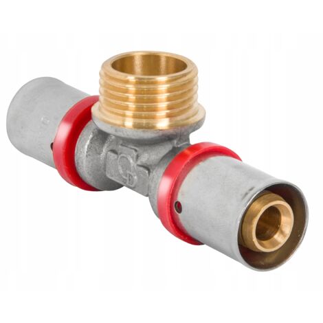 PEX TEE 25X3/4X25 GZ ENGARZADO PRENSADO (1/3)