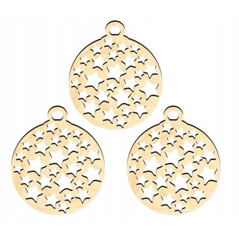 ADORNOS DE MADERA PARA ARBOL DE NAVIDAD Z5 3 uds.
