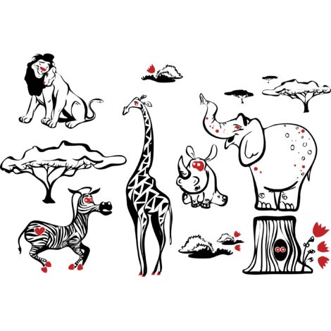 PEGATINAS DE PARED PARA NIÑOS CONJUNTOS GRANDES DE SAFARI