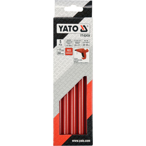Inserto de pegamento Yato 11,2x200mm rojo 5 unidades. (1/2)