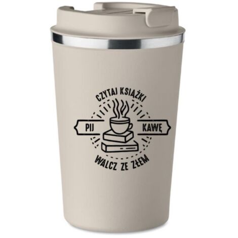 Taza térmica premium con estampado BEBER CAFÉ LEER LIBROS 350 ml KT078 (1/5)