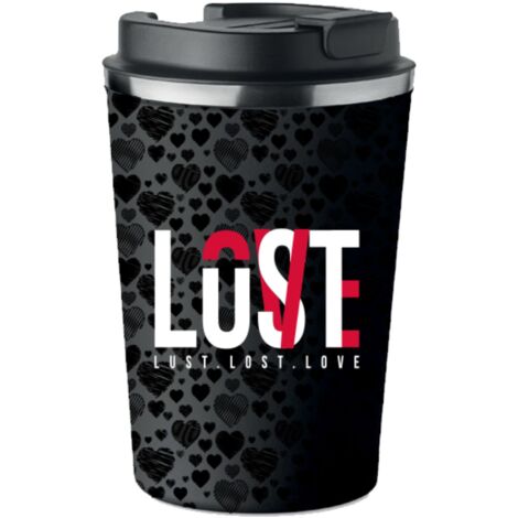 Taza térmica premium SAN VALENTÍN Lujuria Perdida AMOR corazones corazón negro KT189 (1/5)