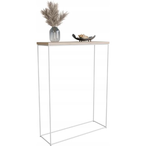 Consola de recibidor de alambre de 8 mm 60x20 Roble Sonoma Blanco Mate
