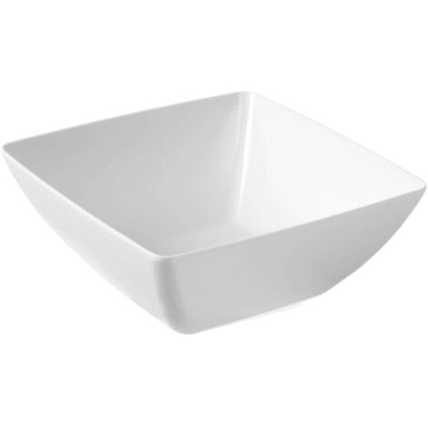 Cuenco cuadrado de melamina para comida, blanco, 27x27cm (1/2)