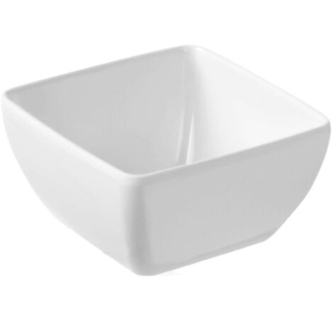 Cuenco cuadrado de melamina para comida, blanco, 13x13cm (1/2)