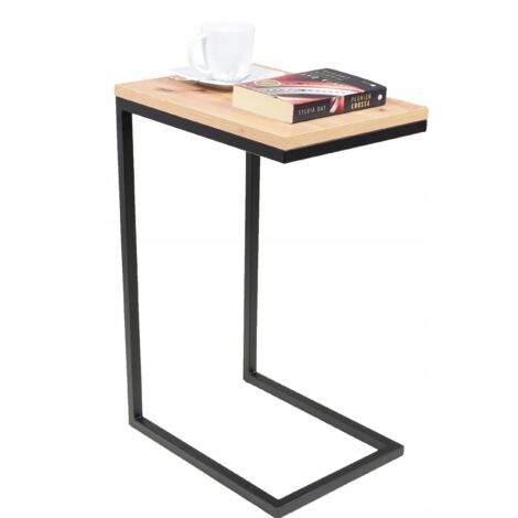 Mesa auxiliar fabricada con perfiles Artisan de Roble Negro (1/4)